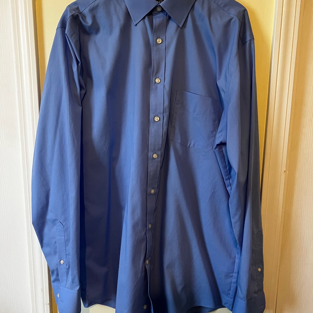 STAFFORD Men's Blue Button-Up Shirt